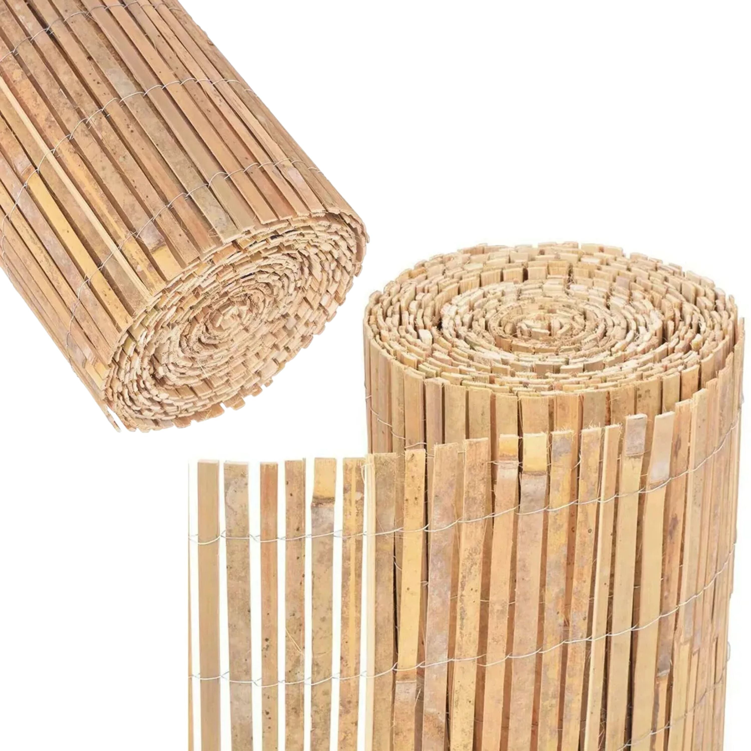 Bamboo Slat Fence Screening Roll Garden Privacy Fencing Penal 1x4m Outdoor tg9
