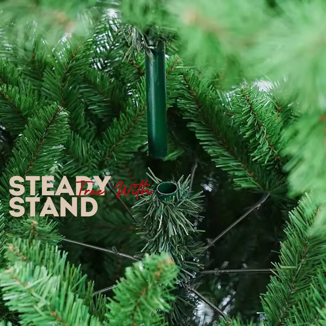 5ft Christmas Tree Artificial Large 500 Tips Bushy Pine Xmas Metal Stand Decor