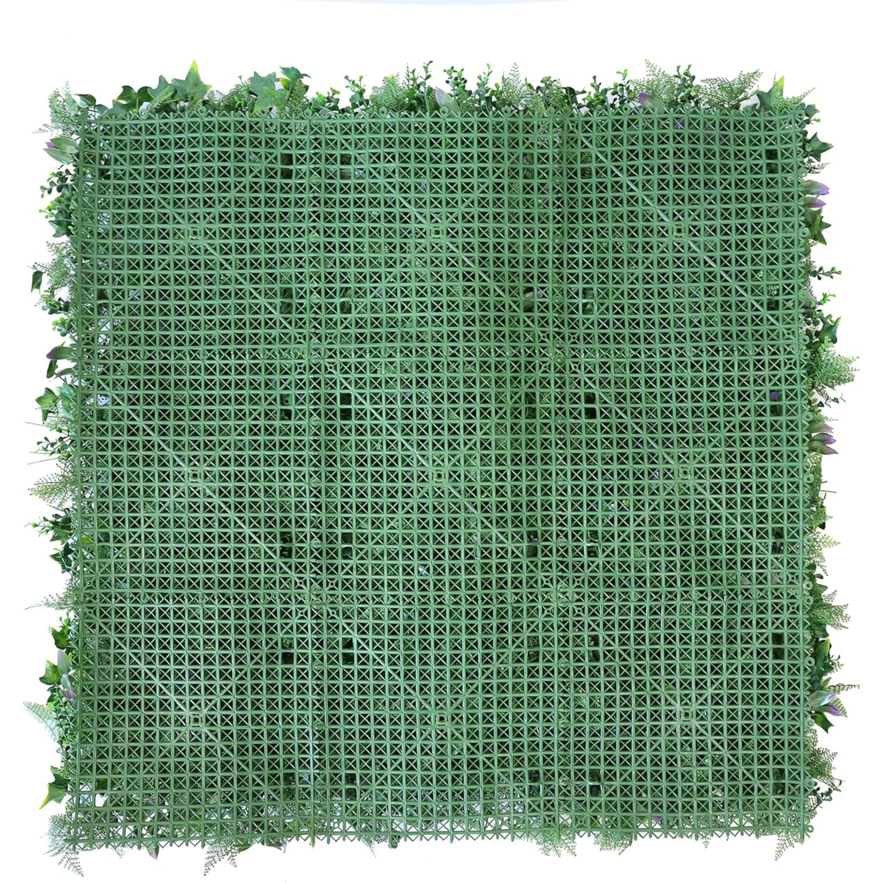 Artificial Plant Flower Living Wall Panels, Realistic Indoor/Outdoor Garden 1m x 1m Home, Office, Cafe, Shop, Salon, Wedding, Square Green Leaves Topiary, Green Grass Fence Wall Panels