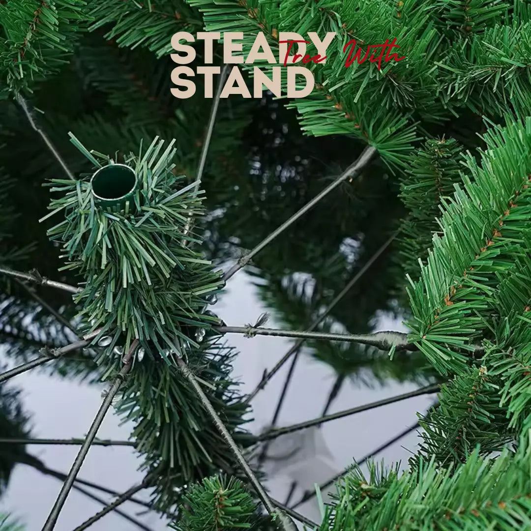 5ft Christmas Tree Artificial Large 500 Tips Bushy Pine Xmas Metal Stand Decor