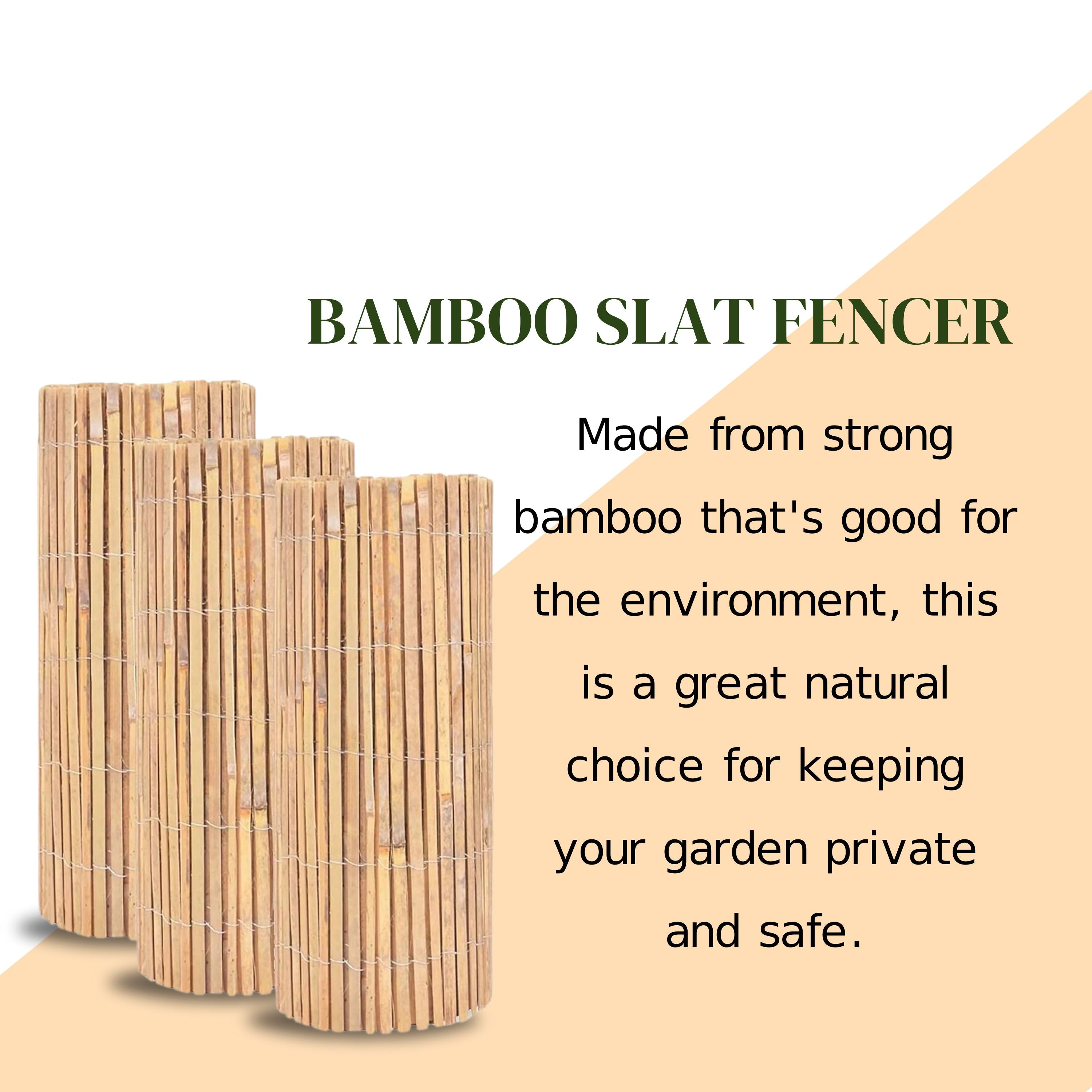 Bamboo Slat Fence Screening Roll Garden Privacy Fencing Penal 2x4m Outdoor tg9
