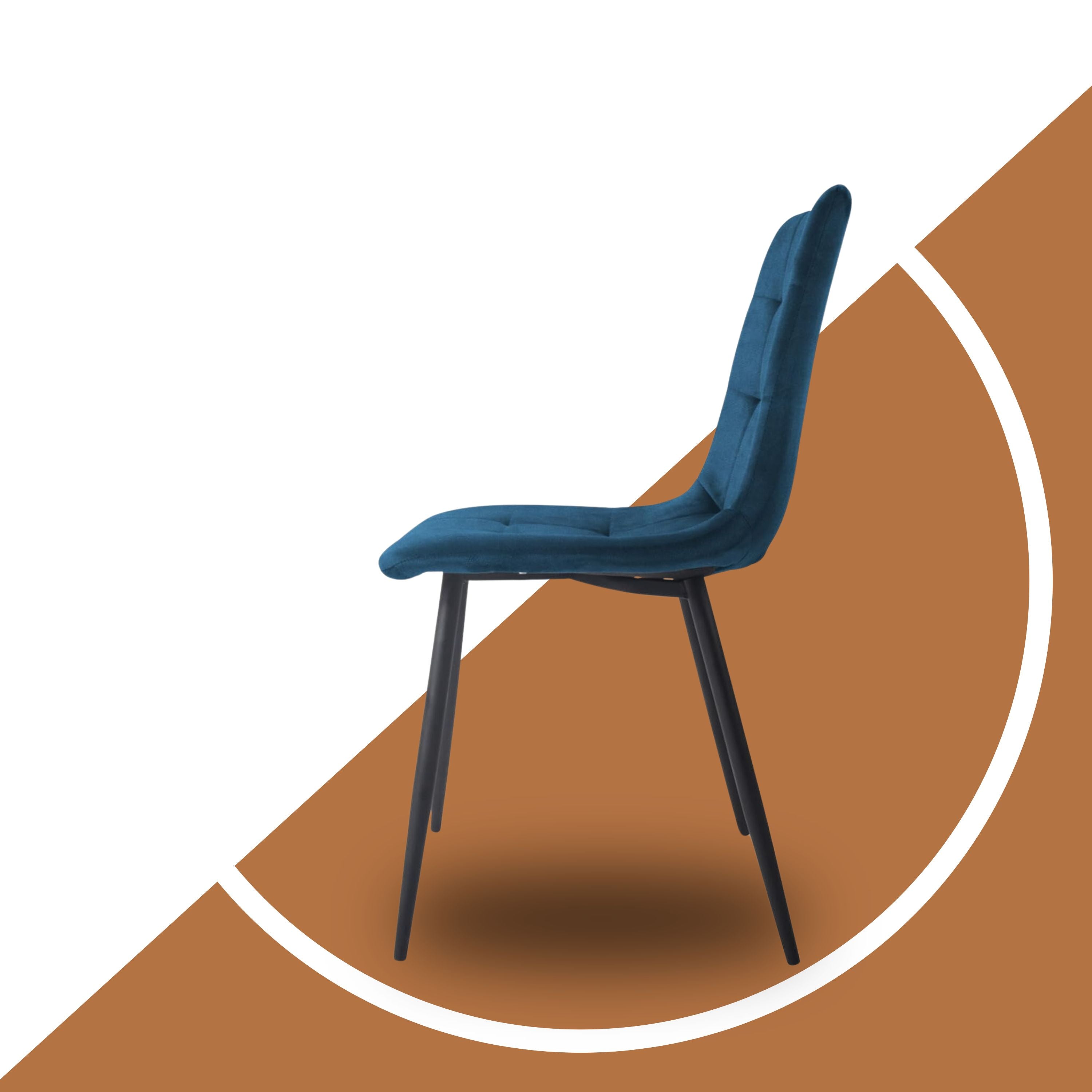 Velvet Dining Chairs with Solid Metal Legs, Modern Armless SideChairs Suitable for Reception, Living Room, Bedroom, or Restaurant, Home & Office